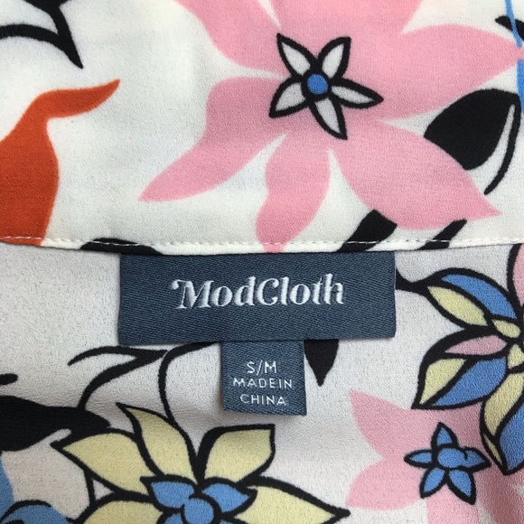 ModCloth Cream Floral Robe/Duster, EUC, S/M - Picture 4 of 12